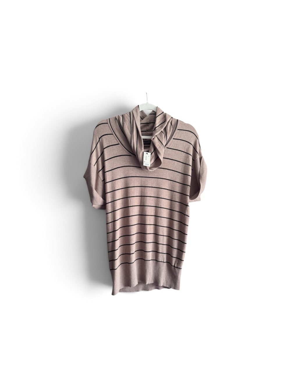The Limited Tan Striped Cowl Neck Sweater